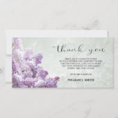 悔やみや弔慰フラワーライラックTHANK YOUグレー |写真 サンキューカード (正面)