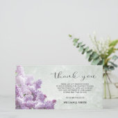 悔やみや弔慰フラワーライラックTHANK YOUグレー |写真 サンキューカード (スタンド正面)