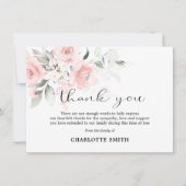 悔やみや弔慰フラワー赤面ピンクローズサンキュー |写真 サンキューカード (正面)