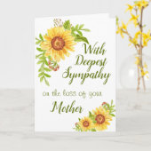 悔やみや弔慰フローライエローサンフラワーマザーカード カード (黄色い花)