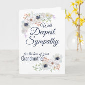 悔やみや弔慰フローラウォーターカラーおばあちゃん カード (黄色い花)