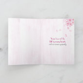 悔やみや弔慰フローラデザインオンピンク カード (内部)