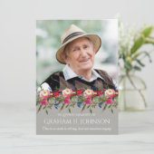 悔やみや弔慰フローラ写真葬儀サンキューカード 招待状 (スタンド正面)