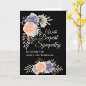 悔やみや弔慰フローラ牡丹バラ カード (黄色い花)