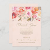 悔やみや弔慰フローラ赤面水の色のバラありがとう サンキューカード (正面/裏面)