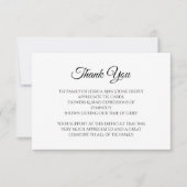 悔やみや弔慰ブラックスクリプトシンプル葬儀ありがとう 招待状 (正面)