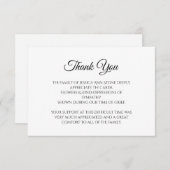 悔やみや弔慰ブラックスクリプトシンプル葬儀ありがとう 招待状 (正面/裏面)