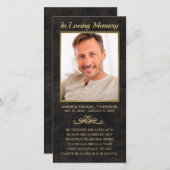 悔やみや弔慰ブラックレザー金ゴールドフレーム写真葬儀 (正面/裏面)