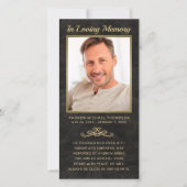 悔やみや弔慰ブラックレザー金ゴールド写真葬儀祈りの言葉 (正面)