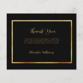 悔やみや弔慰ブラック金ゴールドフォトシンプルサンキューカード (裏面)