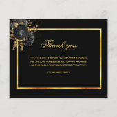 悔やみや弔慰ブラック金ゴールドフローラ感謝してい予算あなた写真 (裏面)