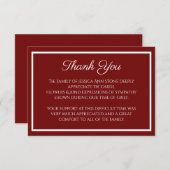 悔やみや弔慰ブルゴーニュシンプルー葬儀 招待状 (正面/裏面)