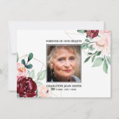 悔やみや弔慰ブルゴーニュ&ピンクローゼスサンキュー |写真 サンキューカード (裏面)