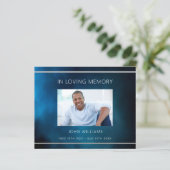 悔やみや弔慰ブルースカイ写真シンプルサンキューカード (スタンド正面)