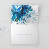 悔やみや弔慰ブルーバラ申し訳ありませんが紛失悔やみや弔慰 カード (内部)