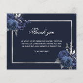 悔やみや弔慰ブルーフローラシルバー感謝していバジェットyou photo (裏面)