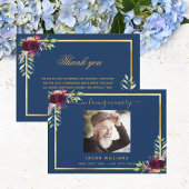 悔やみや弔慰ブルーフローラバー感謝していグンディYou photo サンキューカード