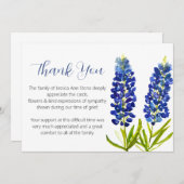 悔やみや弔慰ブルーボンネット葬儀デスサンキュー 招待状 (正面/裏面)