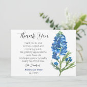 悔やみや弔慰ブルーボンネット葬儀デスサンキュー 招待状 (スタンド正面)