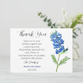 悔やみや弔慰ブルーボンネット葬儀デスサンキュー 招待状 (スタンド正面)