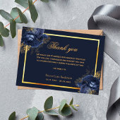 悔やみや弔慰ブルー金ゴールドシンプルフローラ