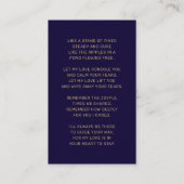 悔やみや弔慰ブルー金ゴールド写真葬儀記念カード 名刺 (裏面)