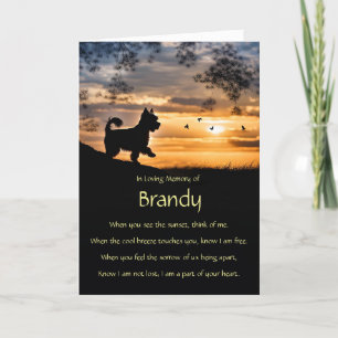 悔やみや弔慰ペットヨークシャーテリア名前をカスタムする カード