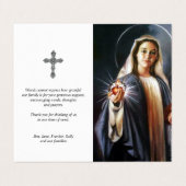 悔やみや弔慰ホリーカードメアリ | 保持する神聖なハート 名刺 (外部フラット)