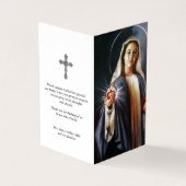 悔やみや弔慰ホリーカードメアリ | 保持する神聖なハート 名刺 (外部)