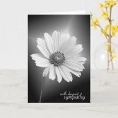 悔やみや弔慰ホワイトコスモスオンブラック カード (黄色い花)