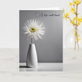 悔やみや弔慰ホワイトダリア花瓶 カード (黄色い花)