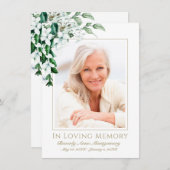 悔やみや弔慰ホワイトマグノリアフローラ写真葬儀 サンキューカード (正面/裏面)