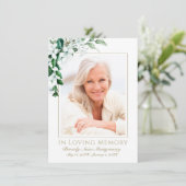 悔やみや弔慰ホワイトマグノリアフローラ写真葬儀 サンキューカード (スタンド正面)