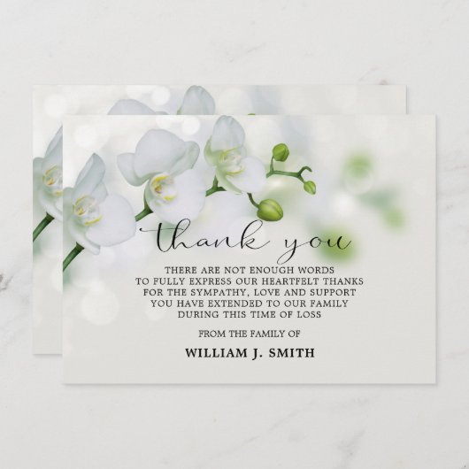 悔やみや弔慰ホワイトランありがとう サンキューカード (正面/裏面)