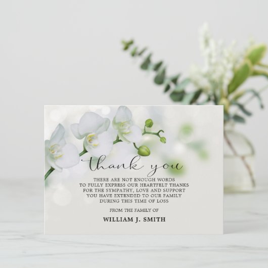 悔やみや弔慰ホワイトランありがとう サンキューカード (スタンド正面)