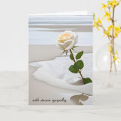 悔やみや弔慰ホワイトローズインビーチ砂 カード (黄色い花)