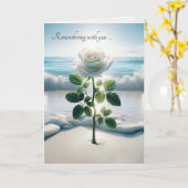 悔やみや弔慰ホワイトローズインビーチ砂 カード (黄色い花)