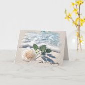 悔やみや弔慰ホワイトローズオンビーチ砂 カード (黄色い花)