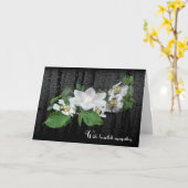 悔やみや弔慰ホワイトロータスキャンドル（雨粒あり） カード (黄色い花)