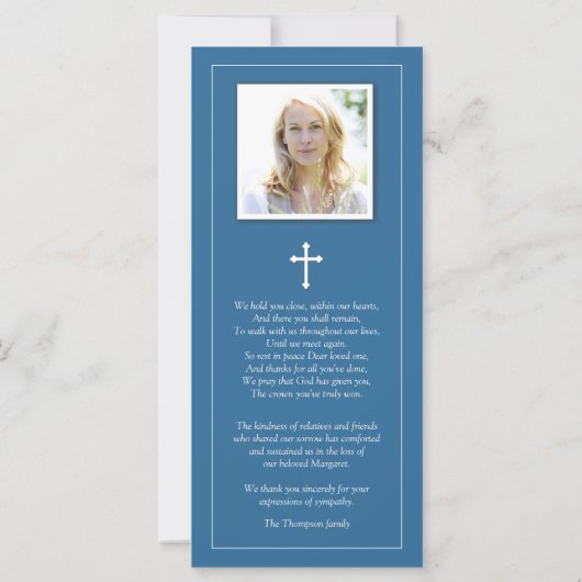 悔やみや弔慰メアリ&エンジェルズ葬儀サンキューカード (裏面)