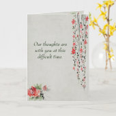 悔やみや弔慰メッセージ水彩フラワー カード (黄色い花)