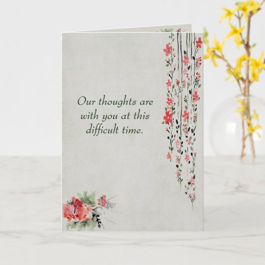 悔やみや弔慰メッセージ水彩フラワー カード (黄色い花)