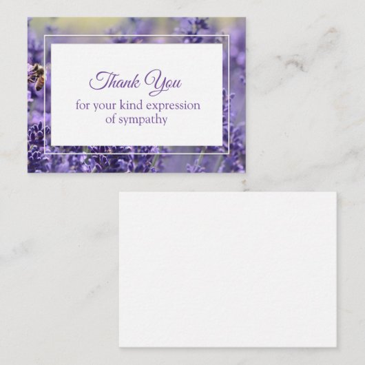 悔やみや弔慰メッセージ（Lavender背景付き） ノートカード (正面/裏面)
