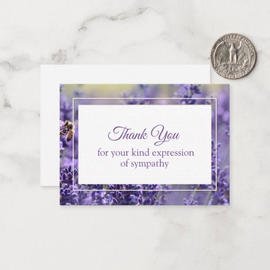 悔やみや弔慰メッセージ（Lavender背景付き） ノートカード (正面/裏面インサイチュ)