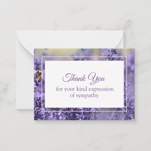 悔やみや弔慰メッセージ（Lavender背景付き） ノートカード (正面)