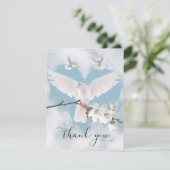 悔やみや弔慰メモリの白い鳩天国のメモリ写真 サンキューカード (スタンド正面)