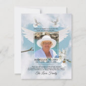 悔やみや弔慰メモリの白い鳩天国のメモリ写真 サンキューカード (裏面)