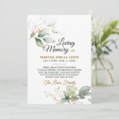 悔やみや弔慰メモリの緑の金ゴールドありがとう|詩 サンキューカード (スタンド正面)