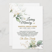 悔やみや弔慰メモリの緑の金ゴールドありがとう|詩 サンキューカード (正面/裏面)