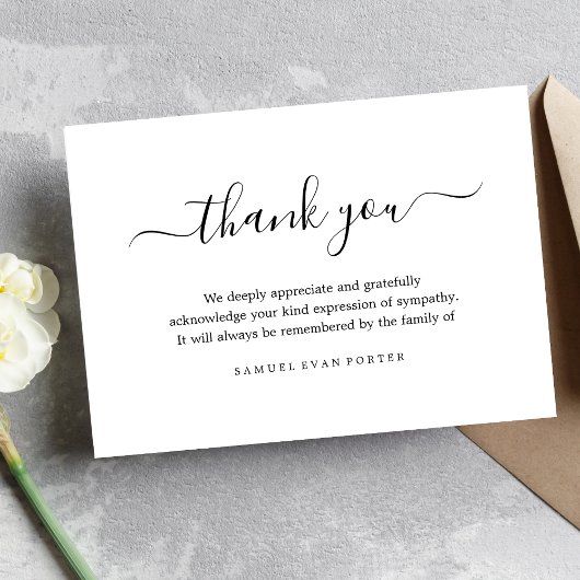 悔やみや弔慰メモリアルご忌引き サンキューカード